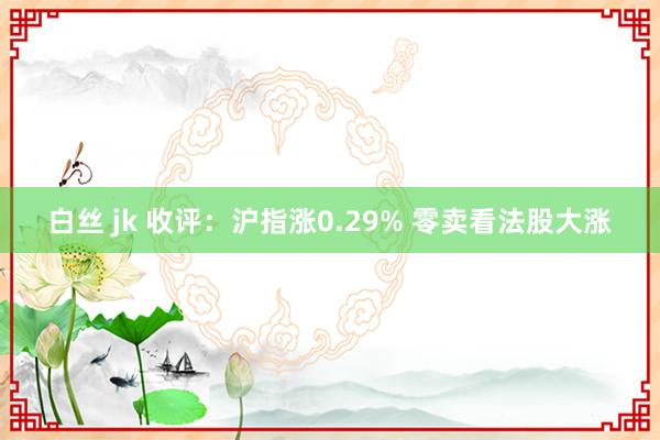 白丝 jk 收评:沪指涨0.29% 零卖看法股大涨