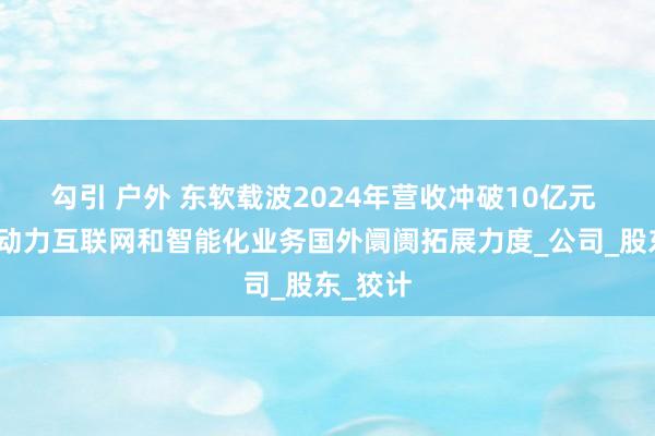 勾引 户外 东软载波2024年营收冲破10亿元 将加大动力互联网和智能化业务国外阛阓拓展力度_公司_股东_狡计