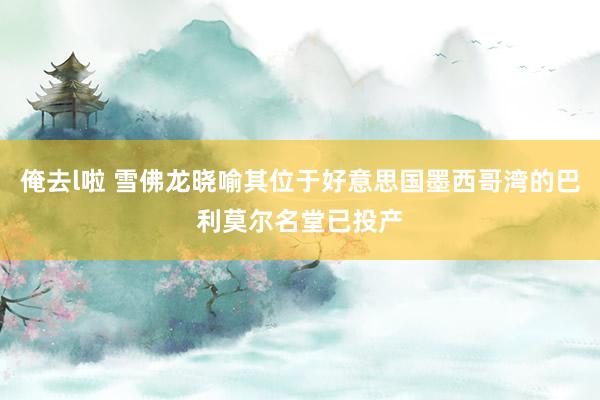 俺去l啦 雪佛龙晓喻其位于好意思国墨西哥湾的巴利莫尔名堂已投产